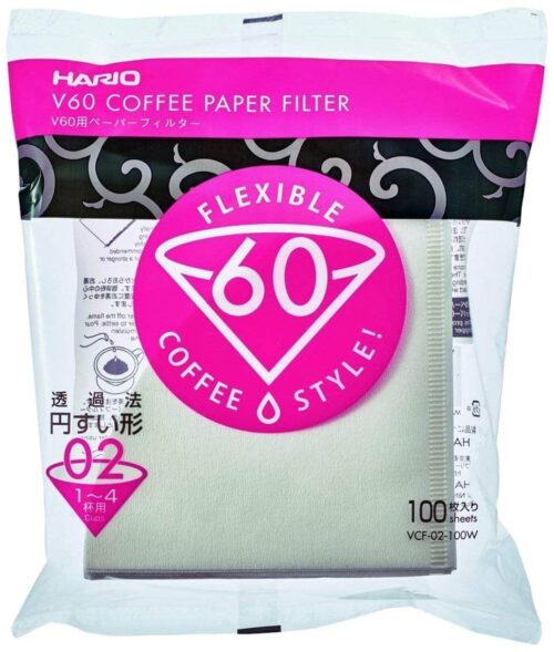 HARIO Paper Filter White for 02 Dripper Flapless-100sheets hartie de filtru